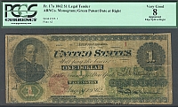 Fr.17a, 1862 $1 Legal Tender Note, Serial Number One, VG